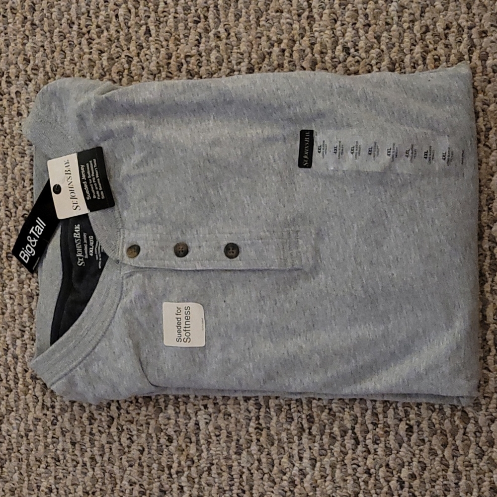 St. John's Bay Men's 4xl 3-Button Henley